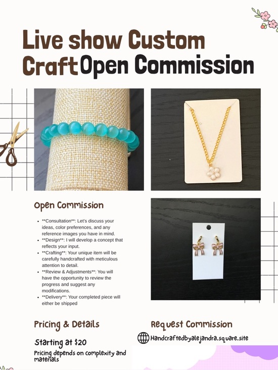 Hand Crafted Jewelry - Live show flyer and Customize jewelry request flyer